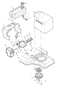 Engine Mount Diagram and Parts List for 387002X92A 2004 Briggs and Stratton Lawn Tractor